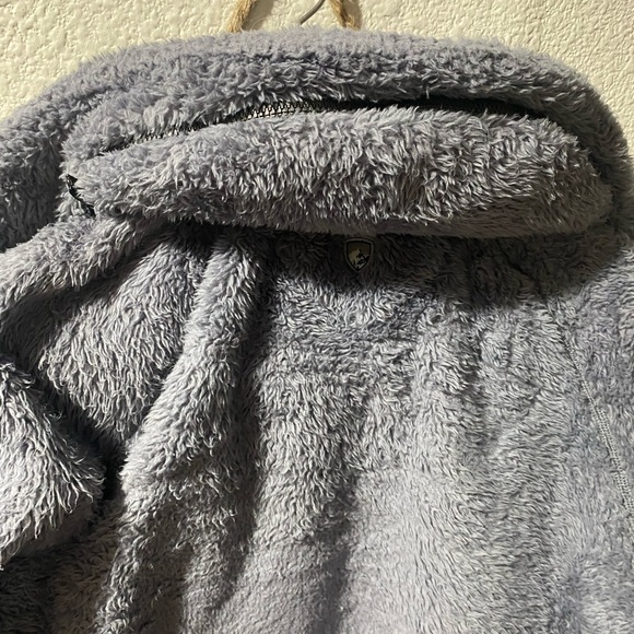 KUHL Light Gray Fuzzy Women’s Fleece Jacket Size Medium - Picture 7 of 7